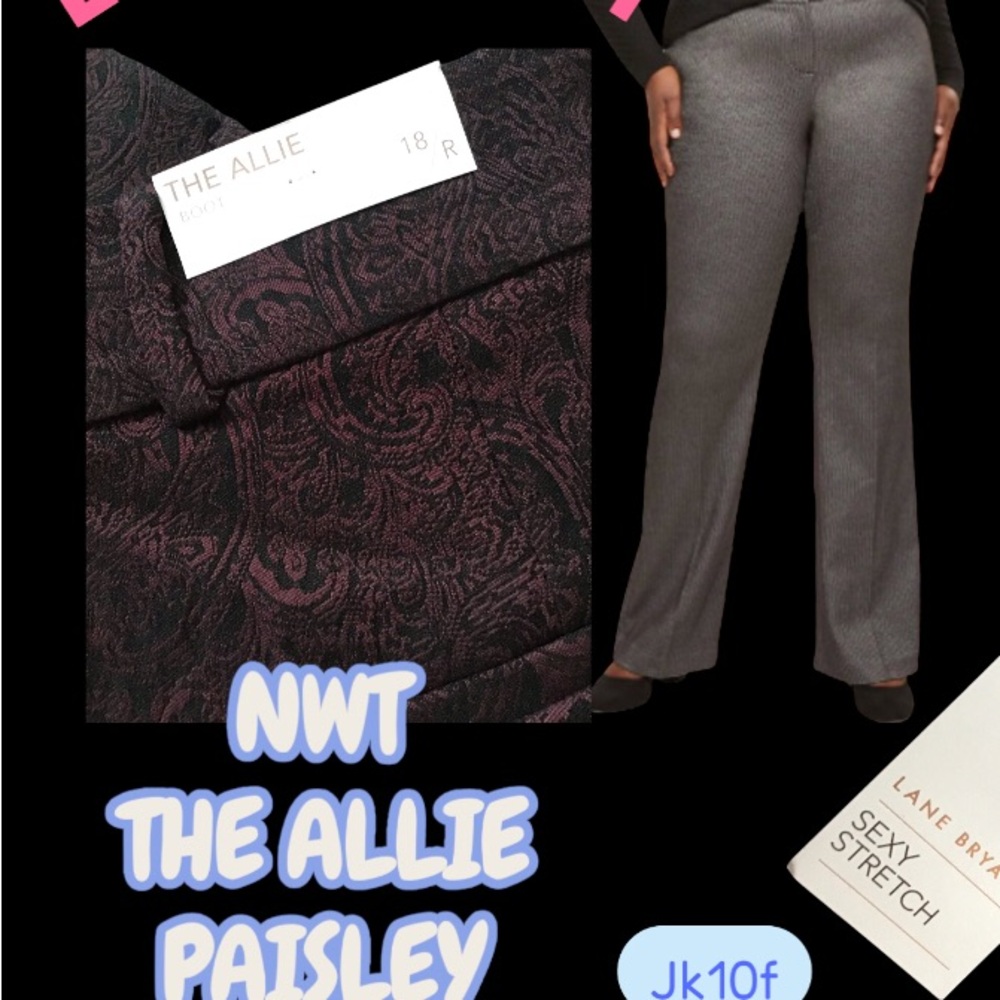 LOWEST🌺 NWT LANE BRYANT PAISLEY Sz16-or Sz28 ALLIE SEXY STRETCH BOOT CUT PANTS